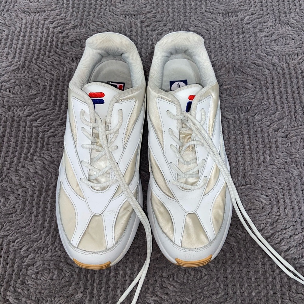 While chunky Fila sneakers